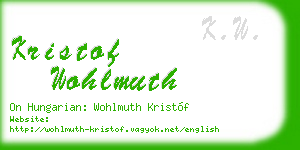 kristof wohlmuth business card